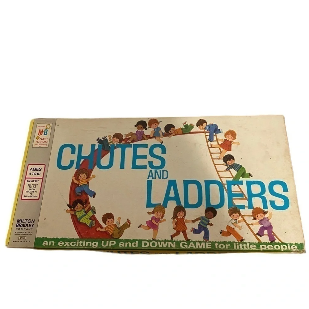 Vintage Chutes and Ladders Board Game 1974 EXCELLENT Milton Bradley